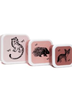 Petit Monkey Lunchbox Set Black Animals