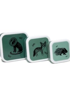 Petit Monkey Lunchbox Set Black Animals Salie