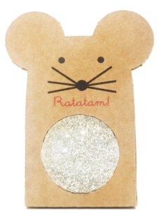 Ratatam Glitter Mouse Stuiterbal silver