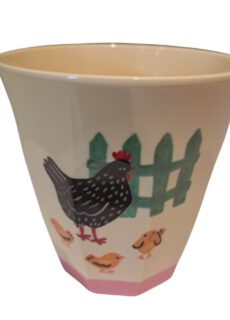 Rice Melamine Beker Farm Chicken Medium