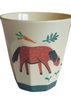 Rice Melamine Beker Farm Horse Medium