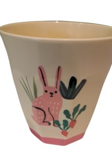 Rice Melamine Beker Farm Rabbit Medium