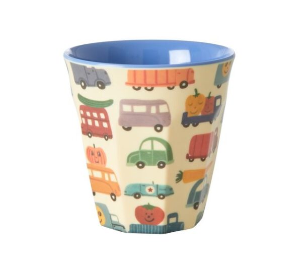 Rice Melamine Beker Happy Cars Medium