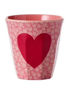 Rice Melamine Beker Heart Flower Medium