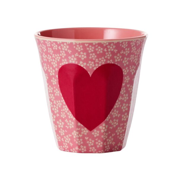 Rice Melamine Beker Heart Flower Medium