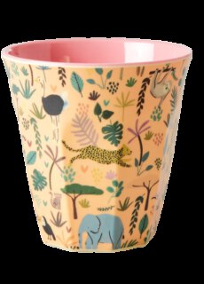 Rice Melamine Beker Pink Jungle Medium