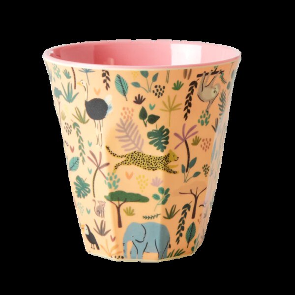 Rice Melamine Beker Pink Jungle Medium