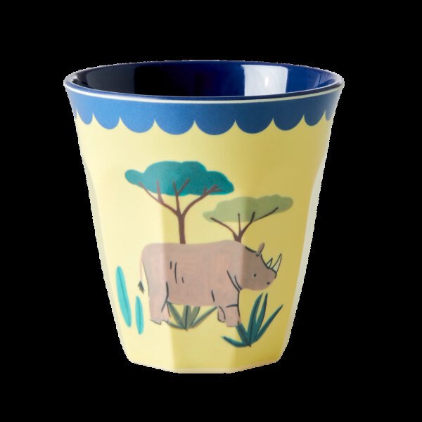 Rice Melamine Beker Rhino Neushoorn Medium