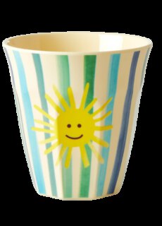 Rice Melamine Beker Sun and Stripes Blue Medium