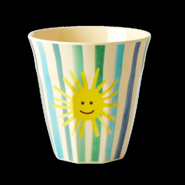 Rice Melamine Beker Sun and Stripes Blue Medium