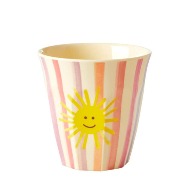 Rice Melamine Beker Sun and Stripes Pink Medium