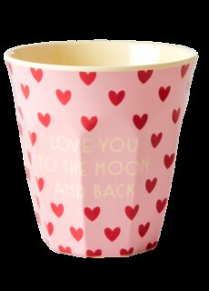 Rice Melamine Beker Sweet Hearts Love you to the Moon Medium