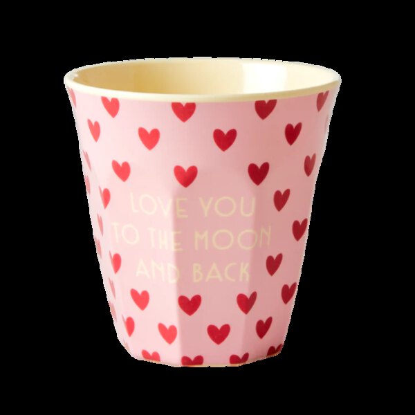 Rice Melamine Beker Sweet Hearts Love you to the Moon Medium