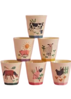 Rice Melamine Beker set van 6 Farm Prints