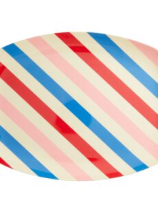 Rice Melamine Ovaal Bord Candy Stripes