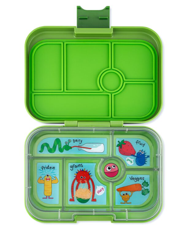 Yumbox Yumbox Original 6-vakken Matcha Green Funny Monsters Tray