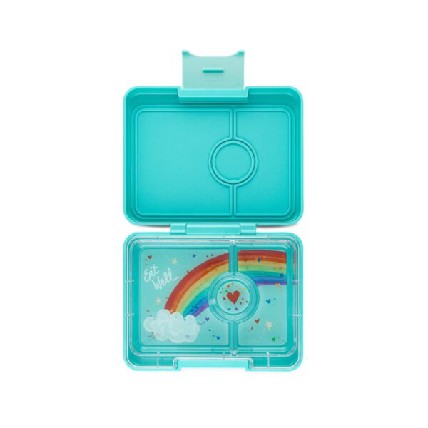 Yumbox Yumbox Snack 3 vakken Misty Aqua / Rainbow Tray